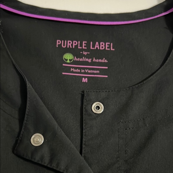 Purple Label by Healing Hands - Women's Black scrub jacket, size M - Picture 6 of 8